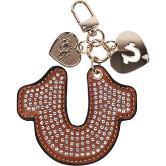 True Religion Rhinestone Horseshoe Bag Charm in Cognac at Nordstrom