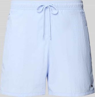 Tommy Hilfiger Regular Fit Badeshorts mit Logo-Stitching in Hellblau, Größe XXL