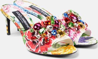 Dolce & Gabbana Kiera floral embellished brocade mules