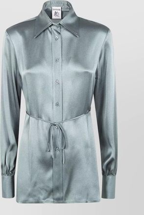 Semicouture shirt long sleeves collared neck waist tie