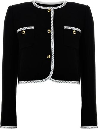 Moschino Crepe Short Jacket - Dames - Zomerjassen - Zwart - L - Wol - Jassen