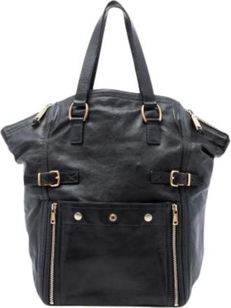 Saint Laurent Pre-owned Handbags, female, Black, Size: ONE SIZE Pre-owned Leather Tote