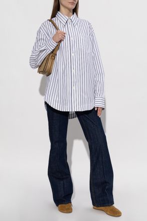 Ami Striped Shirt, Womens, White