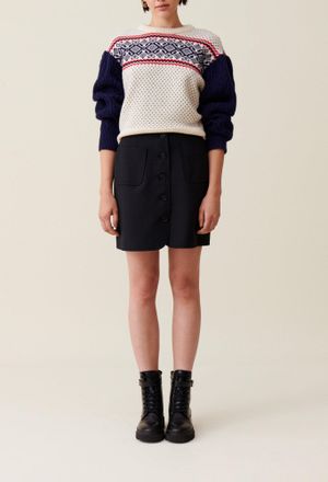 Claudie Pierlot Pull maille motifs col rond