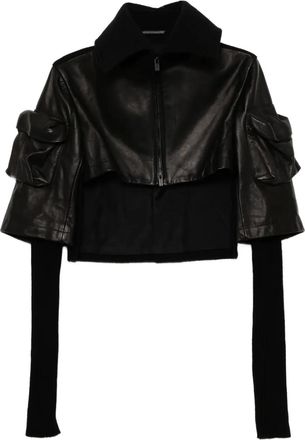 Yohji Yamamoto Giacca con maniche a coste - Nero
