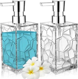 OEM Dispensador De Jab&oacute;n Acr&iacute;lico - 2 Piezas - 650 Ml - Multicolor