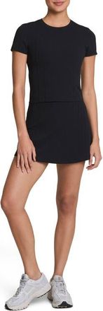 Spanx Active Rib T-Shirt in Very Black at Nordstrom, Size X-Large