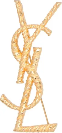 Saint Laurent Accessoires, Dames, Geel, ONE Size, Gouden Tijger Metalen Broche