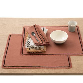 La Redoute Interieurs Set van 2 placemats linnen/katoen Menorca