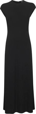 Toteme Zwarte Jersey Jurk met Kapmouwen - Dames - Maxi kleedjes - Zwart - XS - Kleedjes