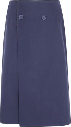 Maison Margiela Rokken, Dames, Blauw, 2Xs, Midi Wijde Rok