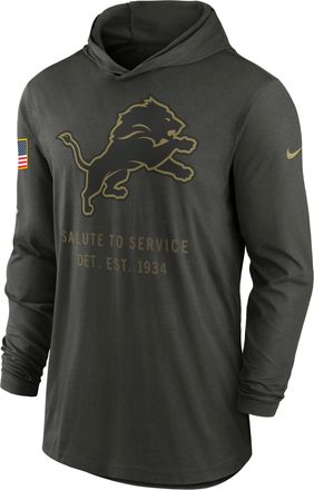 Nike Detroit Lions Salute to Service Sideline Mens Nike Mens Dri-FIT NFL Long-Sleeve Hooded Top in Green | 02G93JGA2B-W8F