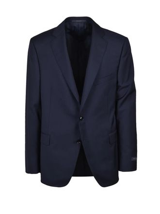 Pal Zileri Navy Blue Wool Men Rounded Jacket