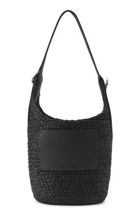 Helen Kaminski Nisida Raffia Bucket Bag in Charcoal/black at Nordstrom