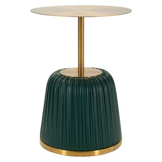 Dmora Mesa De Sal&oacute;n Kep, Forma Redonda, Color Tablero Oro, Material Estructura Pl&aacute;stico, 43x35x43h Cm Oro