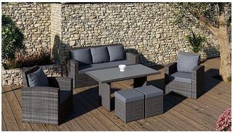 Essenciel Green Conjunto Ratan Sinte/acero Mayence - 170x86x59c