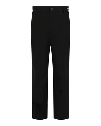 Ferragamo Mens Flared Cotton Chino Trousers In Black