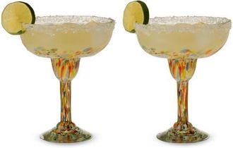 Twine Segunda Vida Artistico Recycled Margarita Glasses Set of 2 in Multicolor at Nordstrom