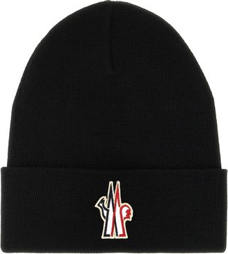 Moncler Wool Beanie - Heren - Hoeden - Zwart - ONE Size - Wol - Accessoires