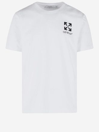 Off-white T-Shirt aus cremefarbener Baumwolle mit Logo