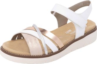 Remonte Riemchensandale REMONTE, Damen, Gr. 40, rosa (wei&szlig;, ros&eacute;goldfarben), Lederimitat, Schuhe Riemchensandale, Keilabsatz, Sommerschuh, Sandalette mit hera