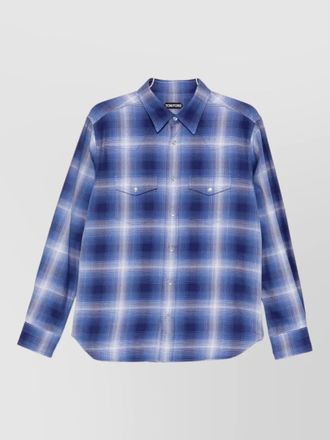 Tom Ford checked cotton shirt button down collar