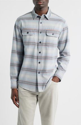 Pendleton Beach Shack Stripe Brushed Cotton Button-Up Shirt in Blue Stripe at Nordstrom, Size Xx-Large