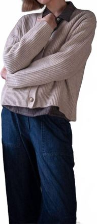 Bibico Amita Ribbed Cardigan In Natural White