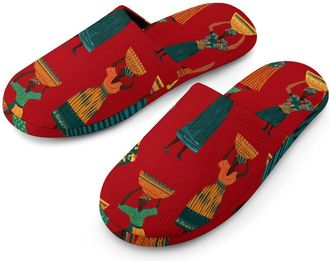 Generic African Tradition Women Dance Mens House Slippers Slip Indoor Slipper On Shoes Warm Outdoor