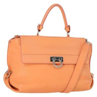 Ferragamo Pre-owned Handbags, female, Orange, Size: ONE SIZE Pre-owned Leather Handbag