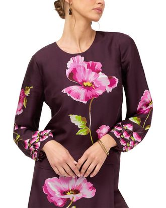 Johnny Was Normandie Silk-Blend Blouse