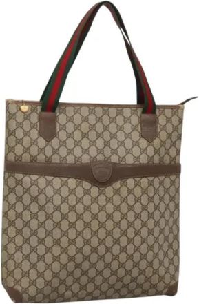 Gucci Pre-owned Leather gucci-bags - Dames - Vintage Shopper - Beige - ONE Size - Leer - Vintage