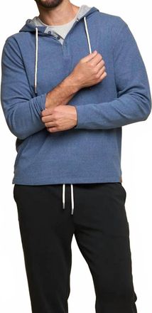 Fundamental Coast Northend Henley Hoodie In Sailor