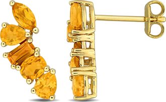 Mimi & Max Multi-Gem Five Stone Drop Earrings Sterling Silver