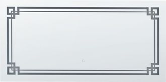 Beliani Beliani - Espejo De Pared Led De Vidrio Plateado 120 X 60 Cm Colgante Maquillaje Avranches