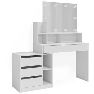 Vicco Tocador Anja, Blanco, 139.8 Cm Con Iluminaci&oacute;n Led, Vicco