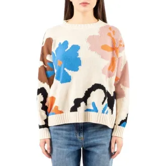 Max Mara Round-neck Knitwear, female, Multicolor, Size: XS Maglia Weekend