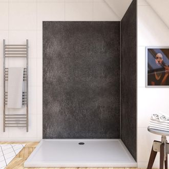 Aurlane Panel Pared Ducha Acabado Piedra Composite Piedra Y Resina - 120x210cm - Stone &acute;it Silver Grey 120
