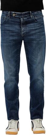 Incotex Op maat gemaakte regular jeans - Heren - Slim Fit Jeans - Blauw - W33 - Leer - Jeans