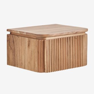 Sklum Pack De 2 Mesitas De Noche Flotantes 35x30 Cm En Madera De Acacia Biljandi Sklum