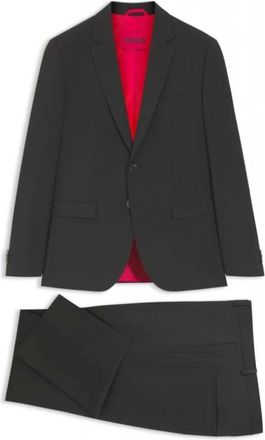 HUGO BOSS Suits - Heren - Business pakken - Zwart - XS - Tweed - Kostuums