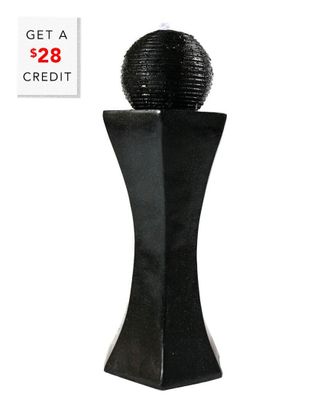 Sunnydaze Black Pedestal And Ball Solar Outdoor Water Fountain With Battery With $28 Credit