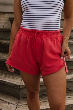 Free People Knockout Sweat Shorts In Grapefruit
