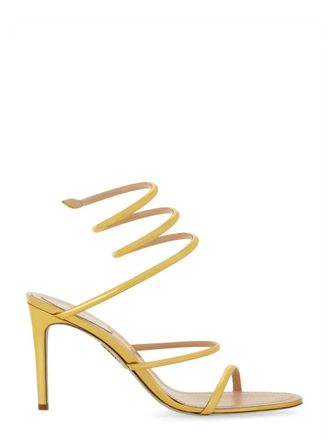 Rene Caovilla Neutrals Cleo Spiral Ankle Strap Sandals