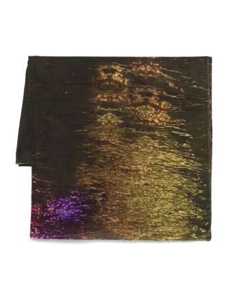 Yavi abstract-print wool scarf - Brown