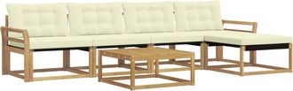 vidaXL Conjunto De Sof&aacute;s De Exterior 6 Uds. Blanco Y Crema Vidaxl