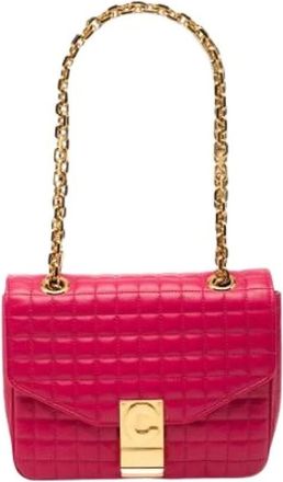 Celine Pre-owned Cross Body Bags, female, Pink, Size: ONE SIZE Pre-owned Vintage Quilted Crossbody Bag