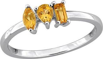 Rina Limor Silver 0.42 Ct. Tw. Citrine Three-Stone Ring