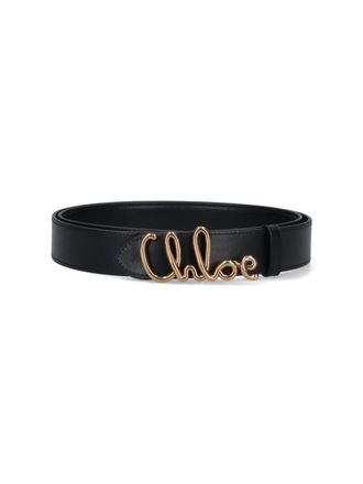 Chlo&eacute; Womens Chlo&egrave; Belts Black Calf Leather