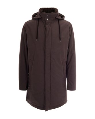 Herno Dark Brown Hooded Coated Nylon Parka